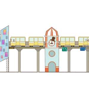 Transportation Themed Palace Combo Slides | Stainless Steel Slide | Outdoor Playground Sets | Theme Park | Custom Design