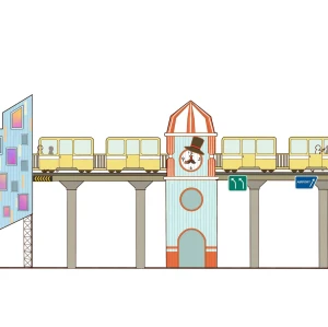 Transportation Themed Palace Combo Slides | Stainless Steel Slide | Outdoor Playground Sets | Theme Park | Custom Design