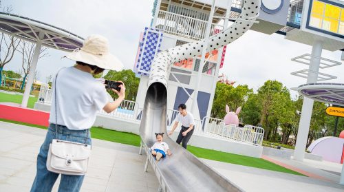 Pick moon island for large playground equipment | Stainless steel slide playground equipment | Theme park | Bespoke project