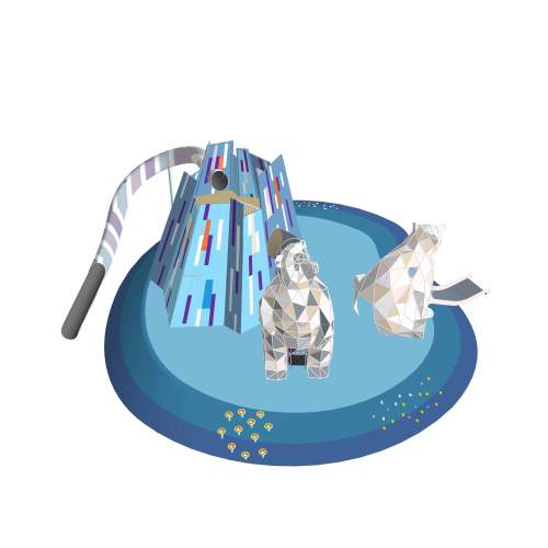 Polar Bear Play Systems | Stainless Steel Slide | Animal-Shaped Play Equipment | Outdoor Playground Sets | Custom Design