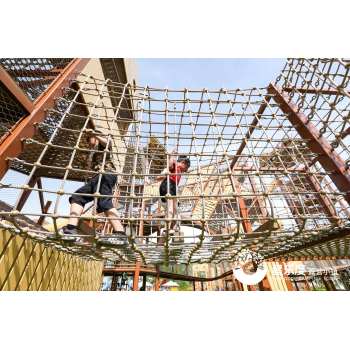 Tribal Totem Castle Slides | Stainless Steel Slide | Outdoor Playground Sets | Rope playground equipment