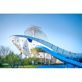Giant Whale Play System with Stainless Steel Slide | Custom Animal-Themed Playground Equipment | Whale Playground