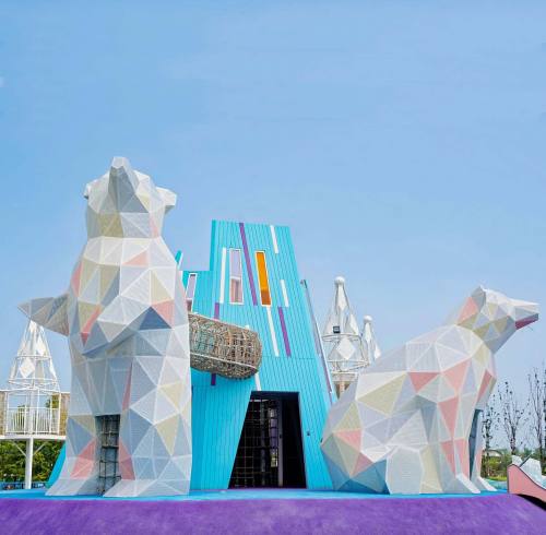 Polar Bear Play Systems | Stainless Steel Slide | Animal-Shaped Play Equipment | Outdoor Playground Sets | Custom Design