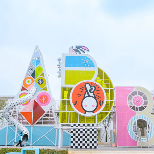 Rabbit Windmill Palace Combo Slides | Stainless Steel Slide |  Outdoor Playground Sets | Theme Park | Custom Design