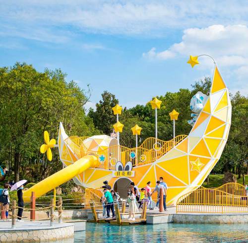 Moon Boat Play Systems | Stainless Steel Slide | Outdoor Playground Sets | Theme Park | Custom Design
