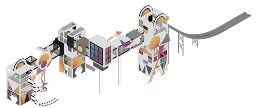 Crane Palace Combo Slides | Stainless Steel Slide | Animal-Shaped Play Equipment | Outdoor Playground Sets | Custom Design