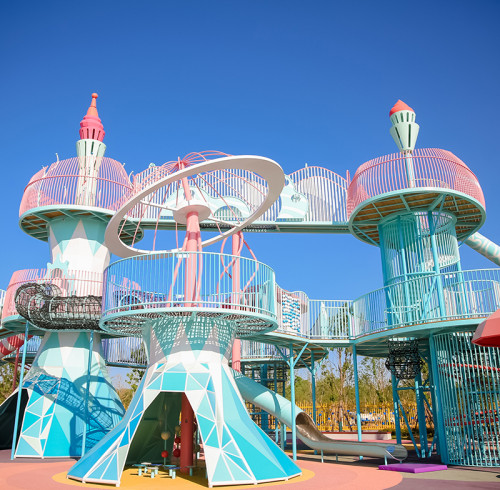Dazzling Coral Reef Palace Combo Slides | Stainless Steel Slide | Outdoor Playground Sets | Theme Park | Custom Design