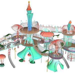Dazzling Coral Reef Palace Combo Slides | Stainless Steel Slide | Outdoor Playground Sets | Theme Park | Custom Design