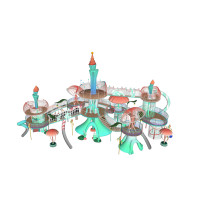 Dazzling Coral Reef Palace Combo Slides | play equipment suppliers | Outdoor rope playground equipment | large playground equipment