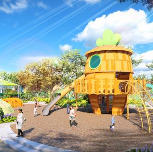 Carrot Play Systems |  Stainless Steel Slide |  Food-Shaped Play Equipment | Outdoor Playground Sets | Custom Design