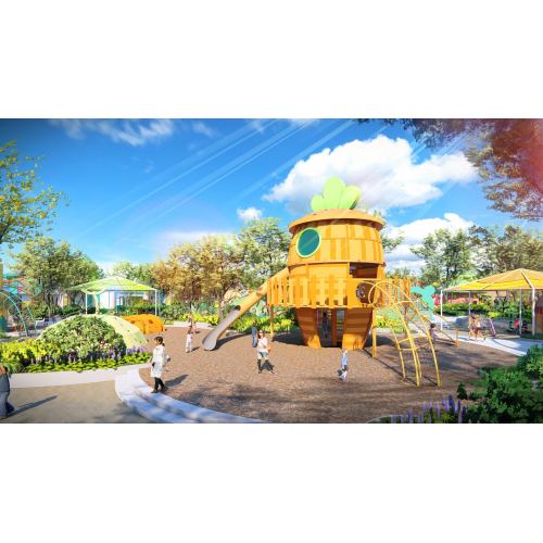 Carrot Play Systems |  Stainless Steel Slide |  Food-Shaped Play Equipment | Outdoor Playground Sets | Custom Design