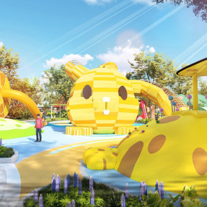 Rabbit Burrow Play Systems | Stainless Steel Slide | Animal-Shaped Play Equipment | Outdoor Playground Sets | Theme Park | Custom Design