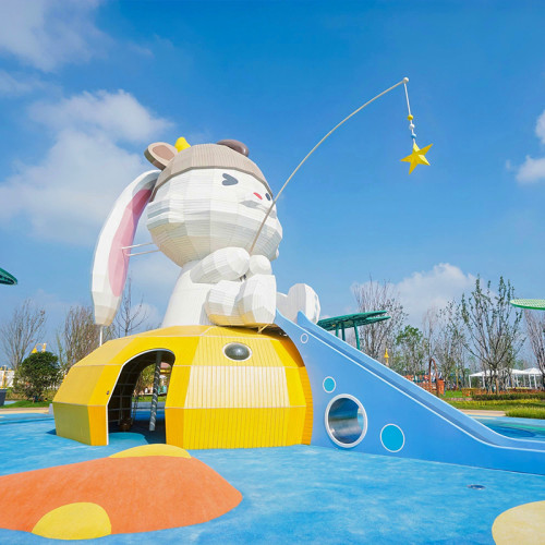 Rabbit Toffy Fishing Play Systems | Stainless Steel Slide | Animal-Shaped Play Equipment | Outdoor Playground Sets | Theme Park | Custom Design