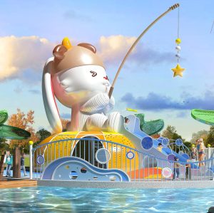Rabbit Toffy Fishing Play Systems | Stainless Steel Slide | Animal-Shaped Play Equipment | Outdoor Playground Sets | Theme Park | Custom Design