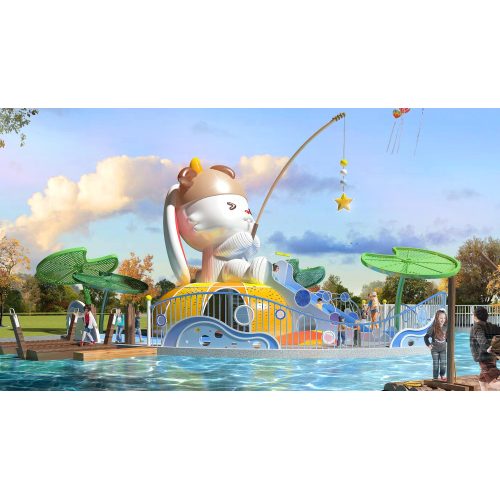 Rabbit Toffy Fishing Play Systems | Stainless Steel Slide | Animal-Shaped Play Equipment | Outdoor Playground Sets | Theme Park | Custom Design