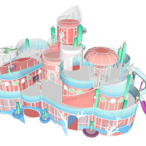 Vibrant Dream Castle Slides | Stainless Steel Slide | Outdoor Playground Sets | Theme Park | Custom Design