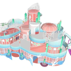 Vibrant Dream Castle Slides | Stainless Steel Slide | Outdoor Playground Sets | Theme Park | Custom Design