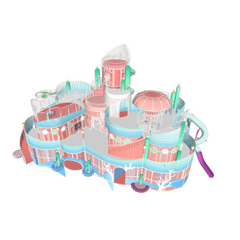 Vibrant Dream Castle Slides | Stainless Steel Slide | Outdoor Playground Sets | Theme Park | Custom Design