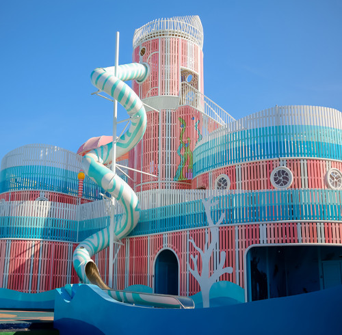Vibrant Dream Castle Slides | Stainless Steel Slide | Outdoor Playground Sets | Theme Park | Custom Design