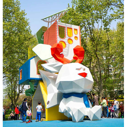 Peace Rabbit Play Systems | Stainless Steel Slide | Animal-Shaped Play Equipment | Outdoor Playground Sets | Custom Design