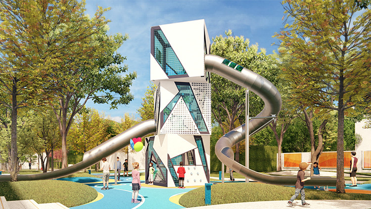 Stainless steel slide playground equipment