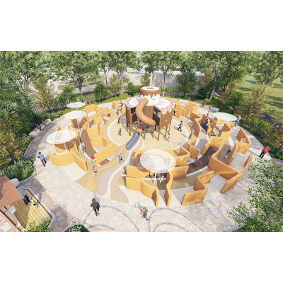 Cream Cake Play Systems | Stainless Steel Slide | Food-Shaped Play Equipment | Outdoor Playground Sets | Custom Design