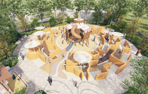 Cream Cake Play Systems | Stainless Steel Slide | Food-Shaped Play Equipment | Outdoor Playground Sets | Custom Design