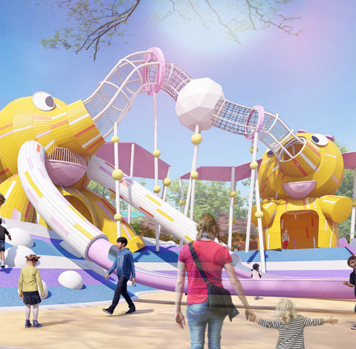 Elephant Play Systems | Stainless Steel Slide | Animal-Shaped Play Equipment | Outdoor Playground Sets | Custom Design