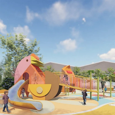 Chickens Play Systems | Stainless Steel Slide | Animal-Shaped Play Equipment | Outdoor Playground Sets | Custom Design