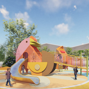 Chickens Play Systems | Stainless Steel Slide | Animal-Shaped Play Equipment | Outdoor Playground Sets | Custom Design