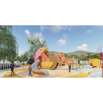 Chickens Play Systems | Stainless Steel Slide | Animal-Shaped Play Equipment | Outdoor Playground Sets | Custom Design