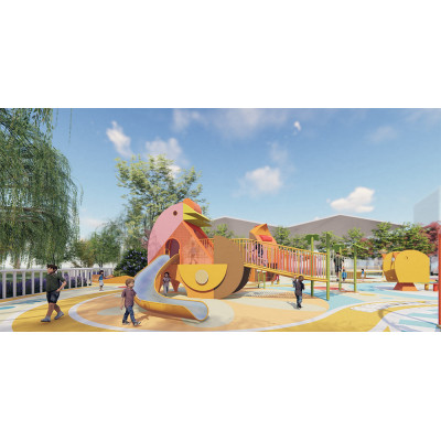 Chickens Play Systems | Stainless Steel Slide | Animal-Shaped Play Equipment | Outdoor Playground Sets | Custom Design