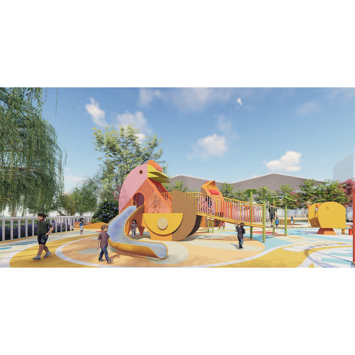 Chickens Play Systems | Stainless Steel Slide | Animal-Shaped Play Equipment | Outdoor Playground Sets | Custom Design