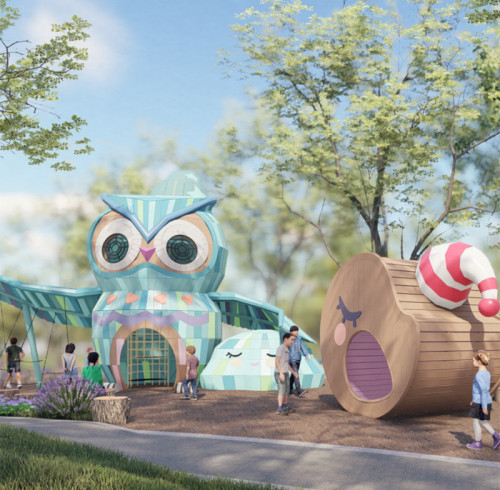 Owl Play Systems | Stainless Steel Slide | Animal-Shaped Play Equipment | Outdoor Playground Sets | Custom Design