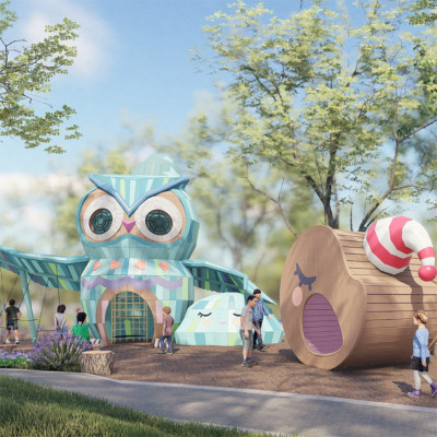 Owl's dream for nature playground equipment | Bespoke nature themed playground equipment