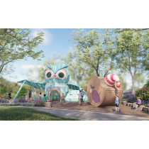 Owl Play Systems | Stainless Steel Slide | Animal-Shaped Play Equipment | Outdoor Playground Sets | Custom Design