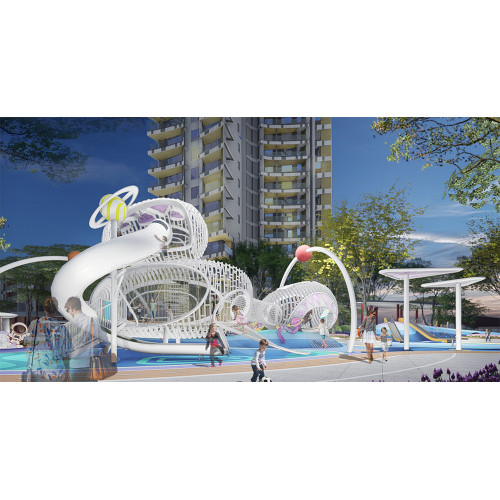 Alien Spaceship Play Systems | Stainless Steel Slide | Outdoor Playground Sets | Custom Design