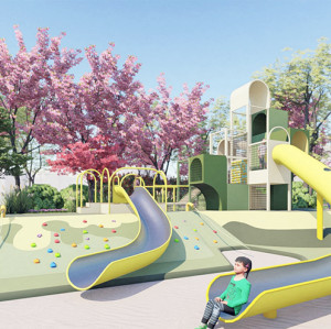 Building Blocks Play Systems | Stainless Steel Slide | Outdoor Playground Sets | Custom Design