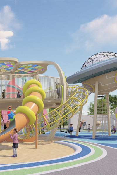 UFO Station Palace Combo Slides | Stainless Steel Slide | Outdoor Playground Sets | Custom Design