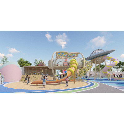 UFO Station Palace Combo Slides | Stainless Steel Slide | Outdoor Playground Sets | Custom Design