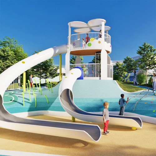 Solar Energy Dual Slides | Stainless Steel Slide | Outdoor Playgrounds Sets | Custom Design