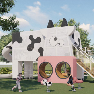 Cow farm for nature playground equipment | Animal equipment | Playground Equipment customizable