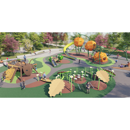 Pumpkin Play Systems | Stainless Steel Slide | Food-Shaped Play Equipment | Outdoor Playground Sets |  Custom Design