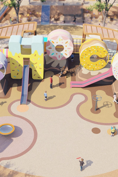 Donut Palace Combo Slides | Stainless Steel Slide | Food-Shaped Play Equipment | Outdoor Playground Sets | Custom Design