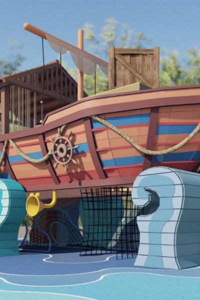 Surfing Boat Play Systems | Stainless Steel Slide | Outdoor Playground Sets | Custom Design