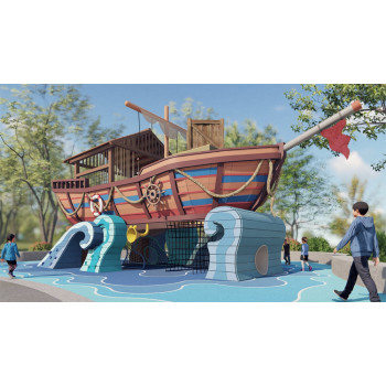 Surfing Boat Play Systems | Stainless Steel Slide | Outdoor Playground Sets | Custom Design