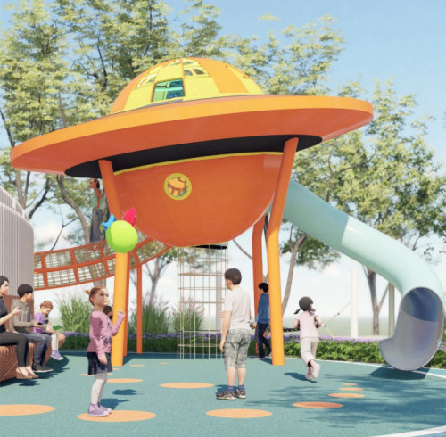 UFO Play Systems | Stainless Steel Slide | Outdoor Playground Sets | Custom Design