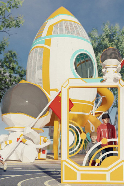 Toffy's Moonship Play Systems | Stainless Steel Slide | Outdoor Playground Sets | Custom Design