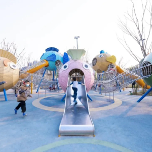 Bubble Fish Play Systems | Stainless Steel Slide | Animal-Shaped Play Equipment | Outdoor Playground Sets | Custom Design