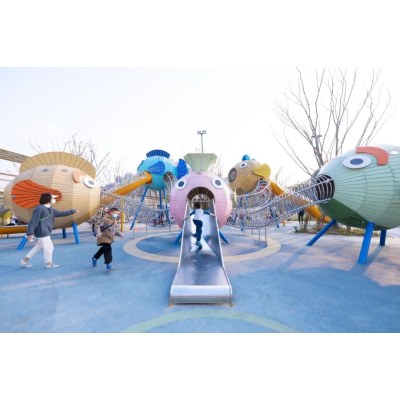 Bubble Fish Play Systems | Stainless Steel Slide | Animal-Shaped Play Equipment | Outdoor Playground Sets | Custom Design